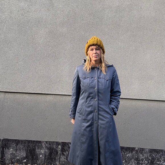 VTG Western Slate Blue A-Line Trench Coat with Zip-in Lining - Picture 4 of 13